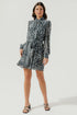 Katherine Leopard Mock Neck Belted Shift Dress